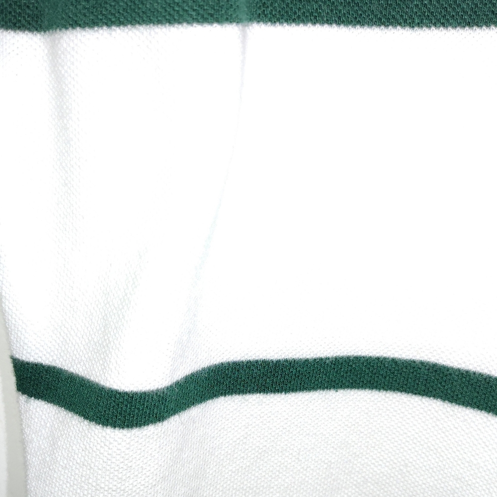 Tommy Hilfiger Men's White/Green Striped Long Sleeve Polo Shirt. - Picture 3 of 10